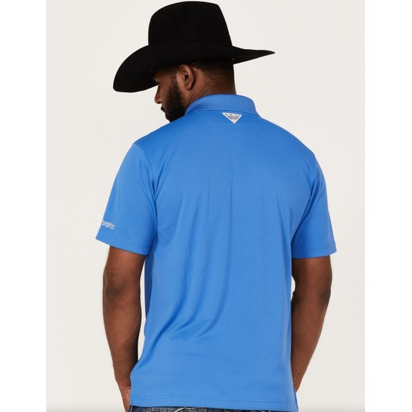 Columbia PFG Men's Terminal‎ Tackle Texas Flag Polo Shirt Size XXL 2XL Blue NWT - Picture 4 of 16